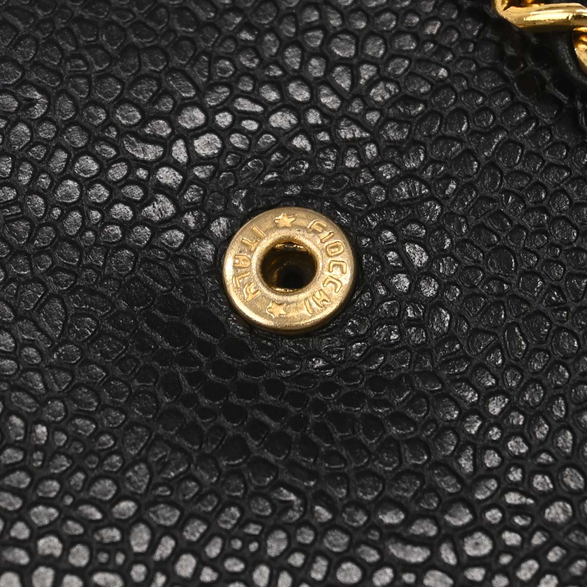 Chanel 1996-1997 Black Caviar Skin Chain Shoulder Bag Pochette Phone Case