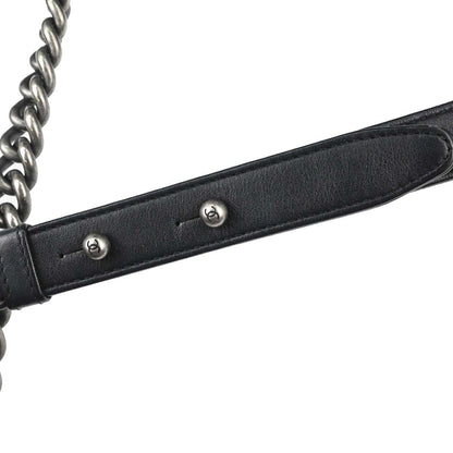 Boy Chanel Black Lambskin Medium Double Chain Shoulder Bag
