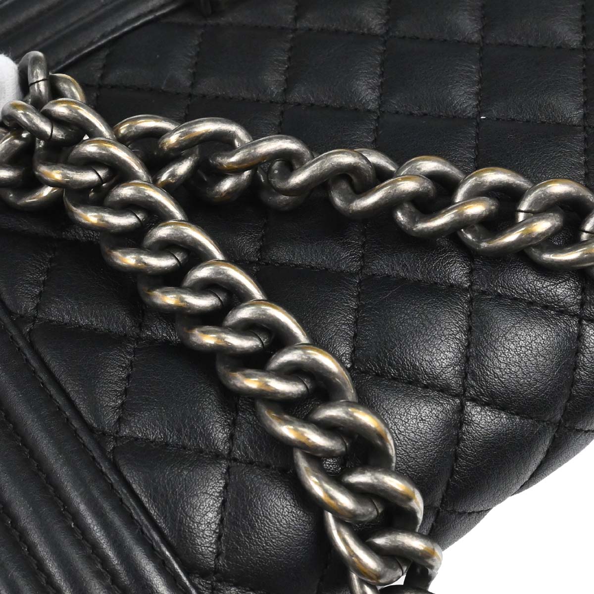 Boy Chanel Black Lambskin Medium Double Chain Shoulder Bag