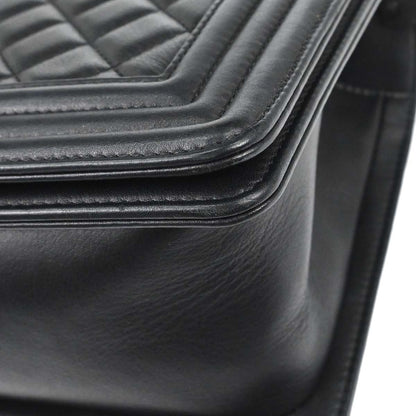 Boy Chanel Black Lambskin Medium Double Chain Shoulder Bag