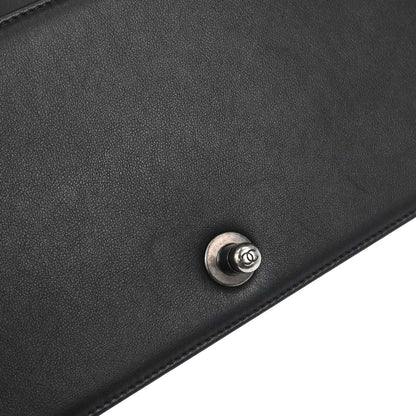 Boy Chanel Black Lambskin Medium Double Chain Shoulder Bag