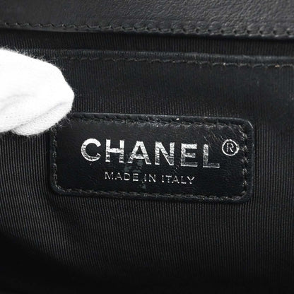 Boy Chanel Black Lambskin Medium Double Chain Shoulder Bag