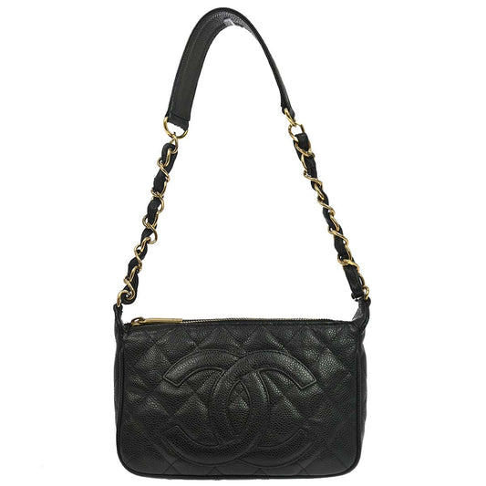 Chanel 2003-2004 Black Caviar Skin Handbag
