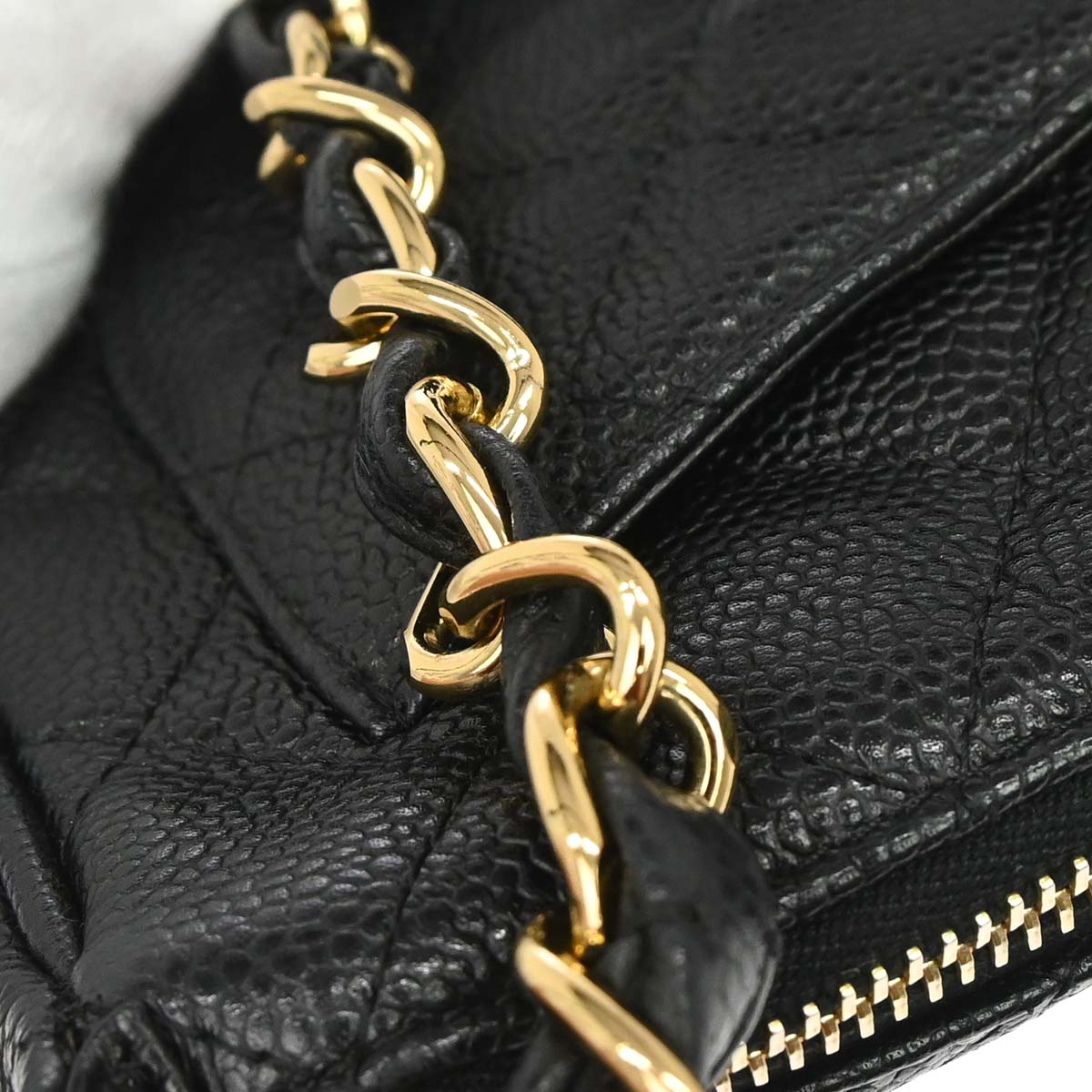 Chanel 2003-2004 Black Caviar Skin Handbag