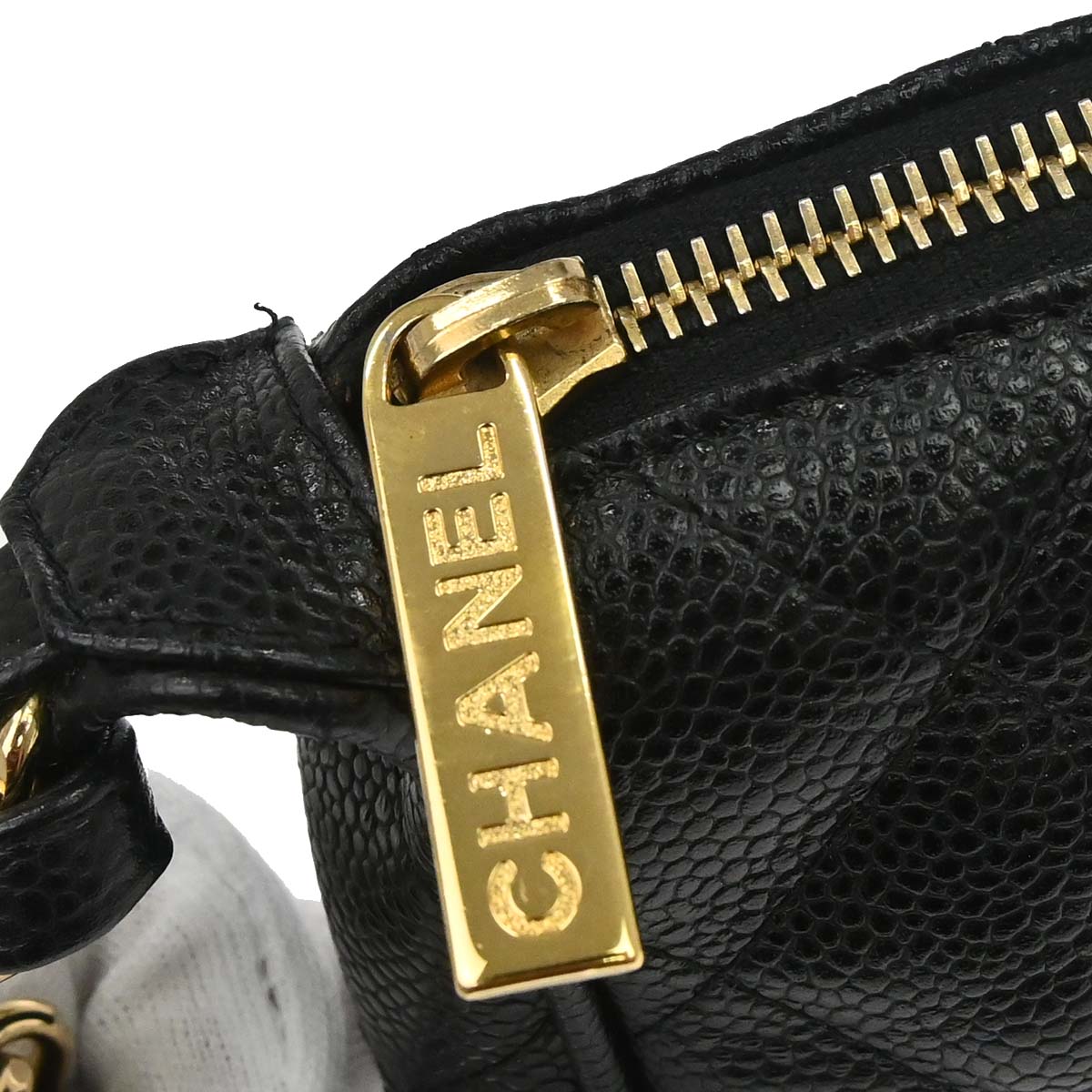 Chanel 2003-2004 Black Caviar Skin Handbag