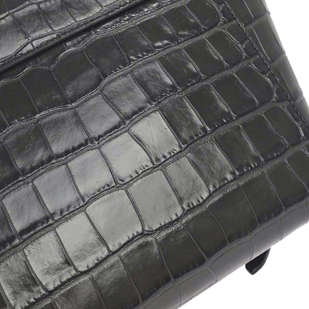 Celine Gray Embossed Leather Nano Belt Bag 2way Shoulder Handbag