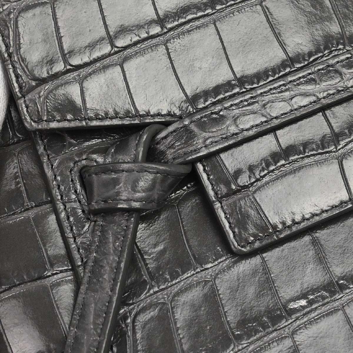 Celine Gray Embossed Leather Nano Belt Bag 2way Shoulder Handbag