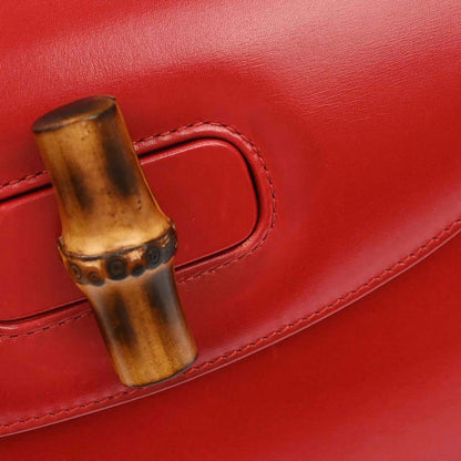 Gucci Red Bamboo 2way Shoulder Handbag