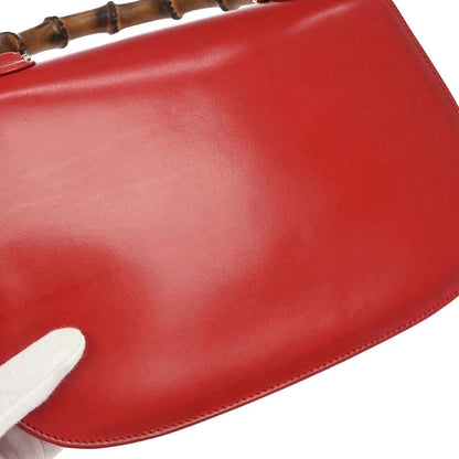Gucci Red Bamboo 2way Shoulder Handbag