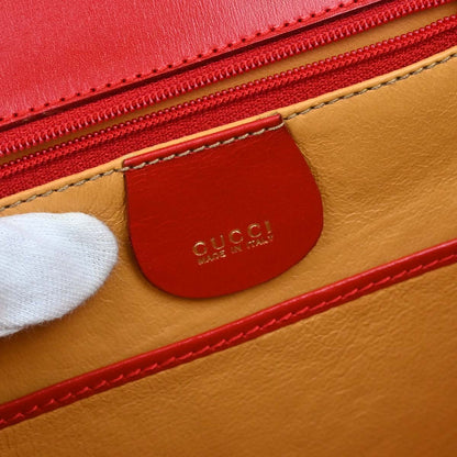 Gucci Red Bamboo 2way Shoulder Handbag