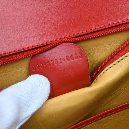 Gucci Red Bamboo 2way Shoulder Handbag