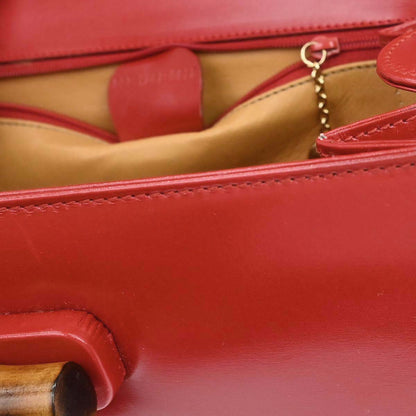 Gucci Red Bamboo 2way Shoulder Handbag