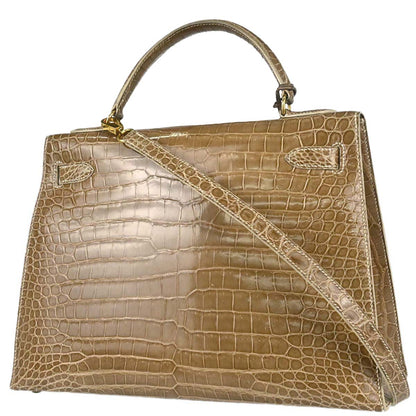 Hermes * Poussiere Porosus Kelly 32 Sellier Shoulder Handbag