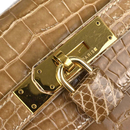 Hermes * Poussiere Porosus Kelly 32 Sellier Shoulder Handbag