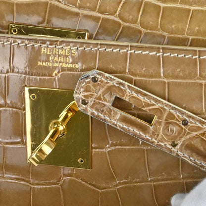 Hermes * Poussiere Porosus Kelly 32 Sellier Shoulder Handbag