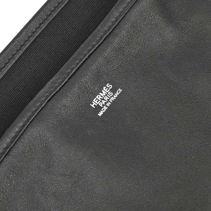 Hermes Black Swift Toile Officier Mrs. Hippie Shoulder Bag