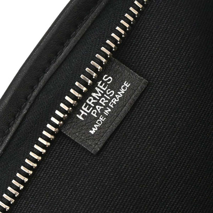 Hermes Black Swift Toile Officier Mrs. Hippie Shoulder Bag