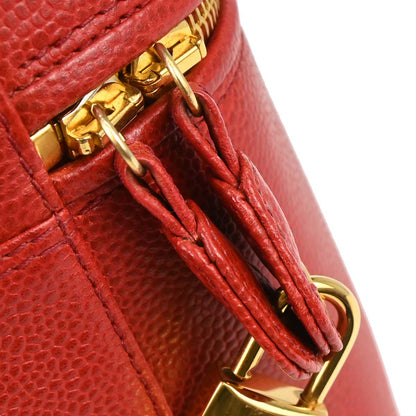 Chanel 1996-1997 Red Caviar Skin Vanity 2way Shoulder Handbag
