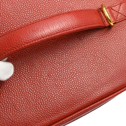 Chanel 1996-1997 Red Caviar Skin Vanity 2way Shoulder Handbag