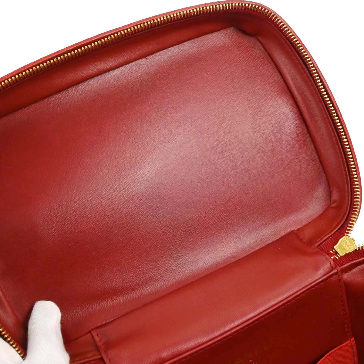 Chanel 1996-1997 Red Caviar Skin Vanity 2way Shoulder Handbag