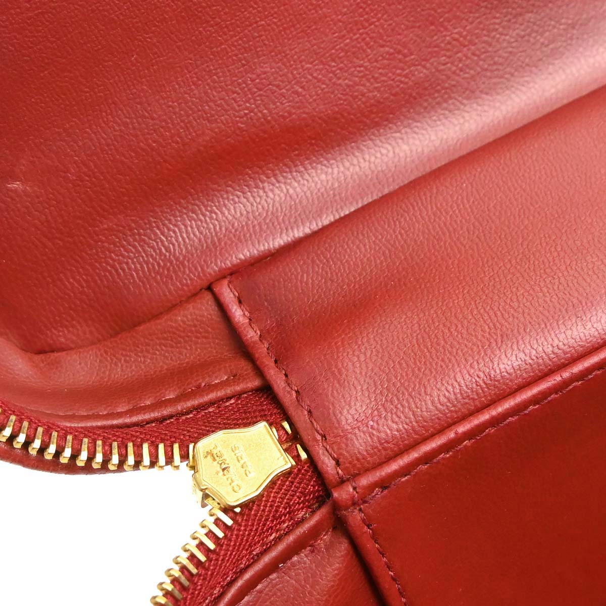 Chanel 1996-1997 Red Caviar Skin Vanity 2way Shoulder Handbag
