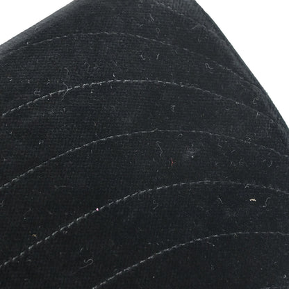Chanel 1986-1988 Black Velvet Half Moon Flap Shoulder Bag