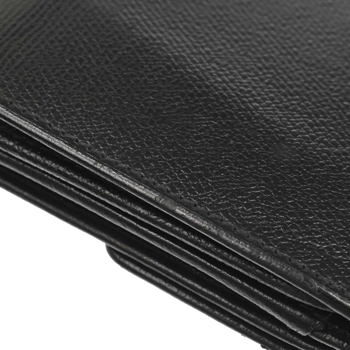 Chanel 2009-2010 Black Calfskin Coco Button Long Wallet
