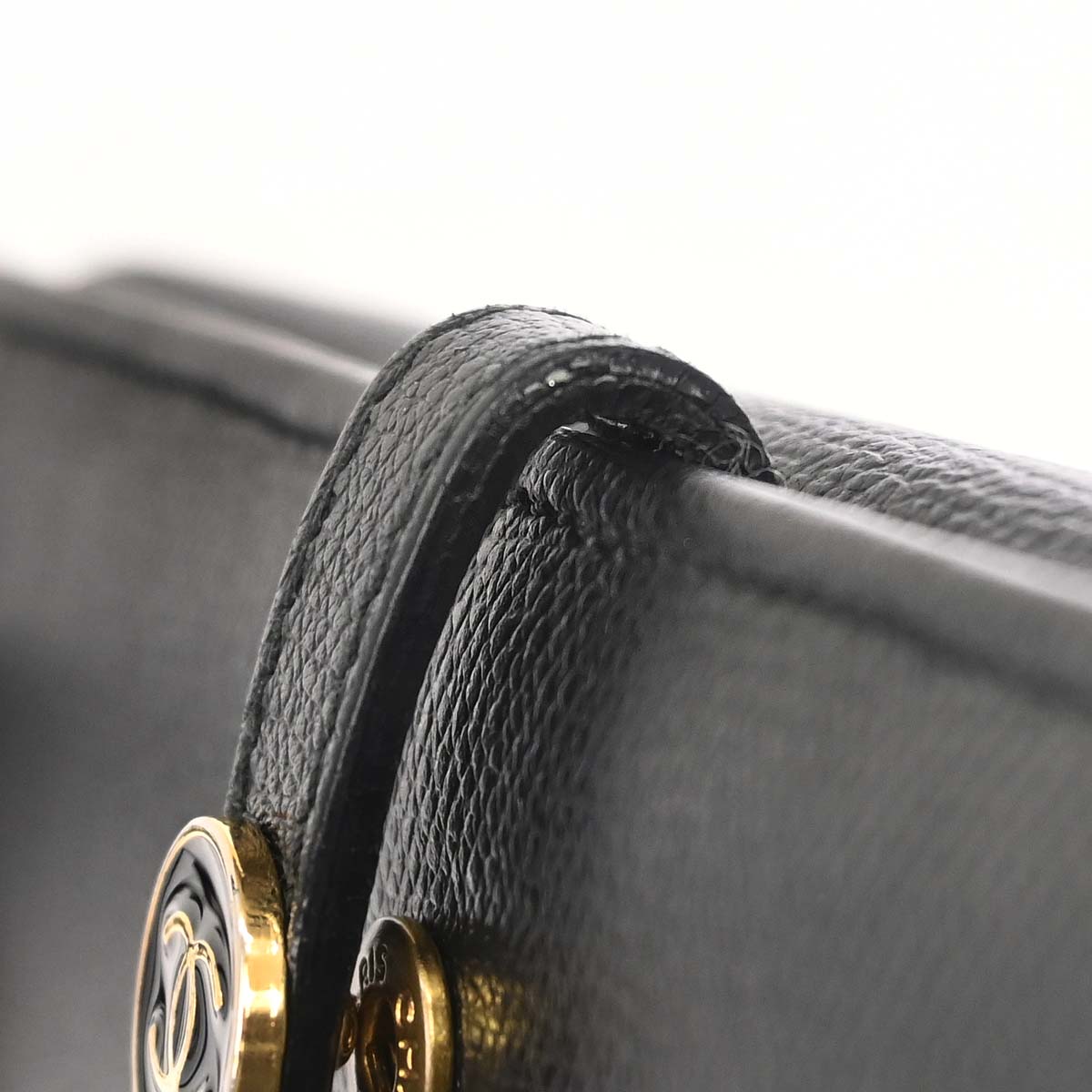 Chanel 2009-2010 Black Calfskin Coco Button Long Wallet