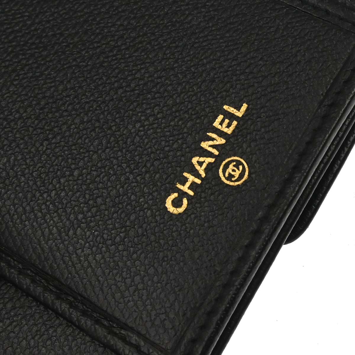 Chanel 2009-2010 Black Calfskin Coco Button Long Wallet