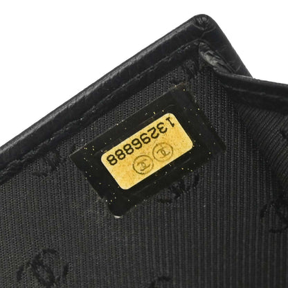 Chanel 2009-2010 Black Calfskin Coco Button Long Wallet