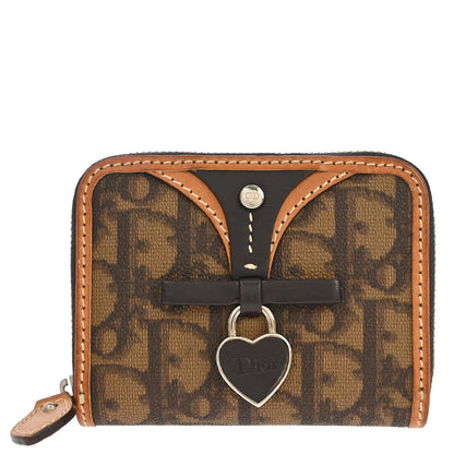 Christian Dior Brown Romantic Zip-Around Coin Purse Wallet