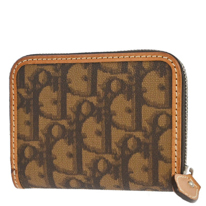 Christian Dior Brown Romantic Zip-Around Coin Purse Wallet