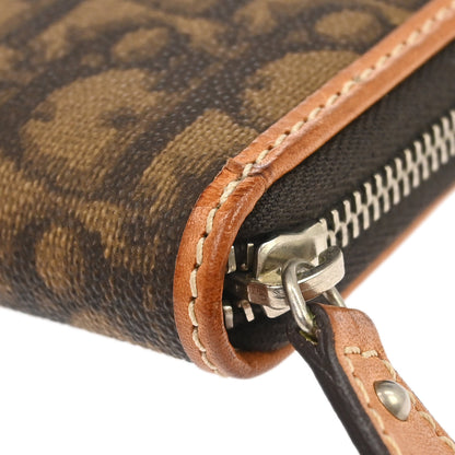 Christian Dior Brown Romantic Zip-Around Coin Purse Wallet