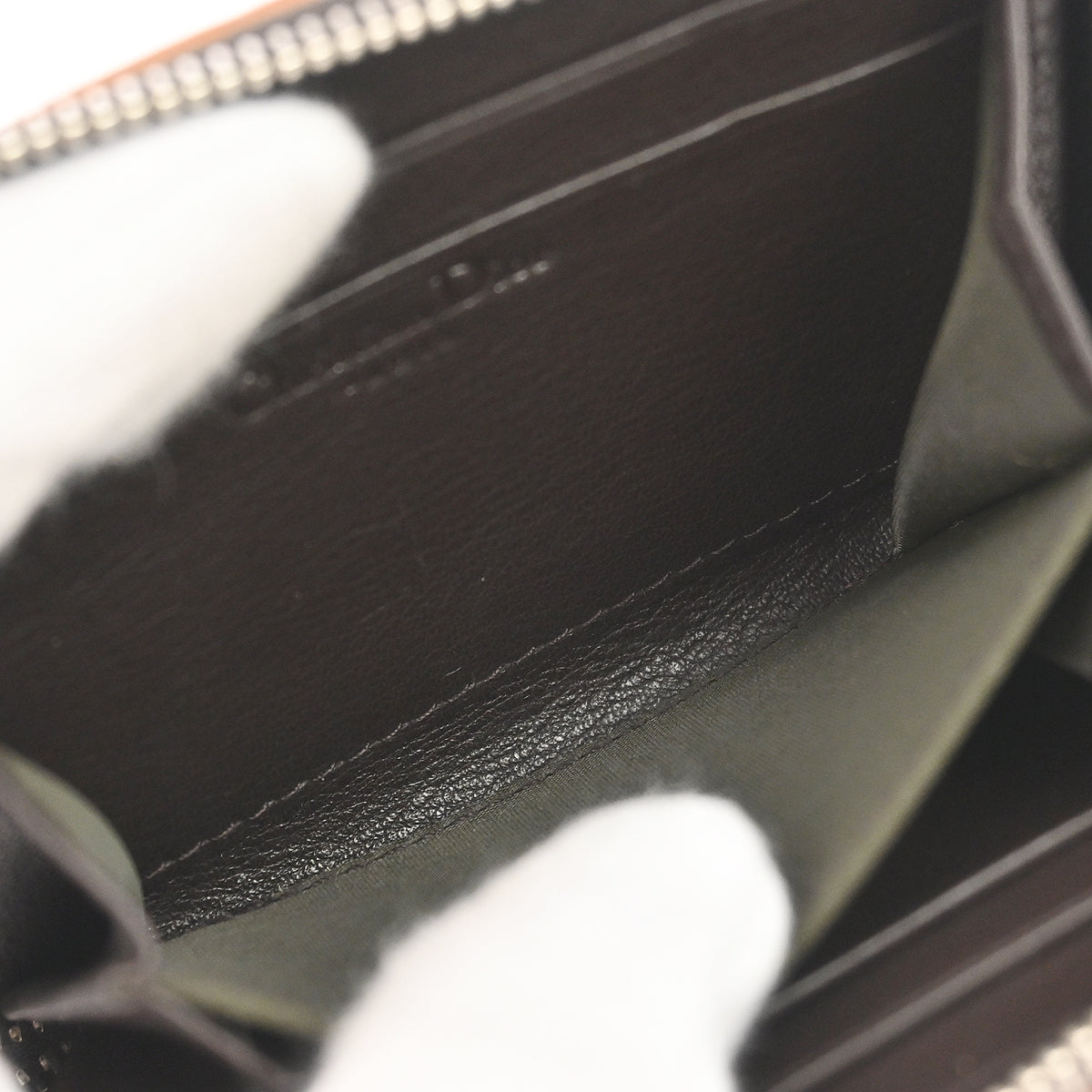 Christian Dior Brown Romantic Zip-Around Coin Purse Wallet