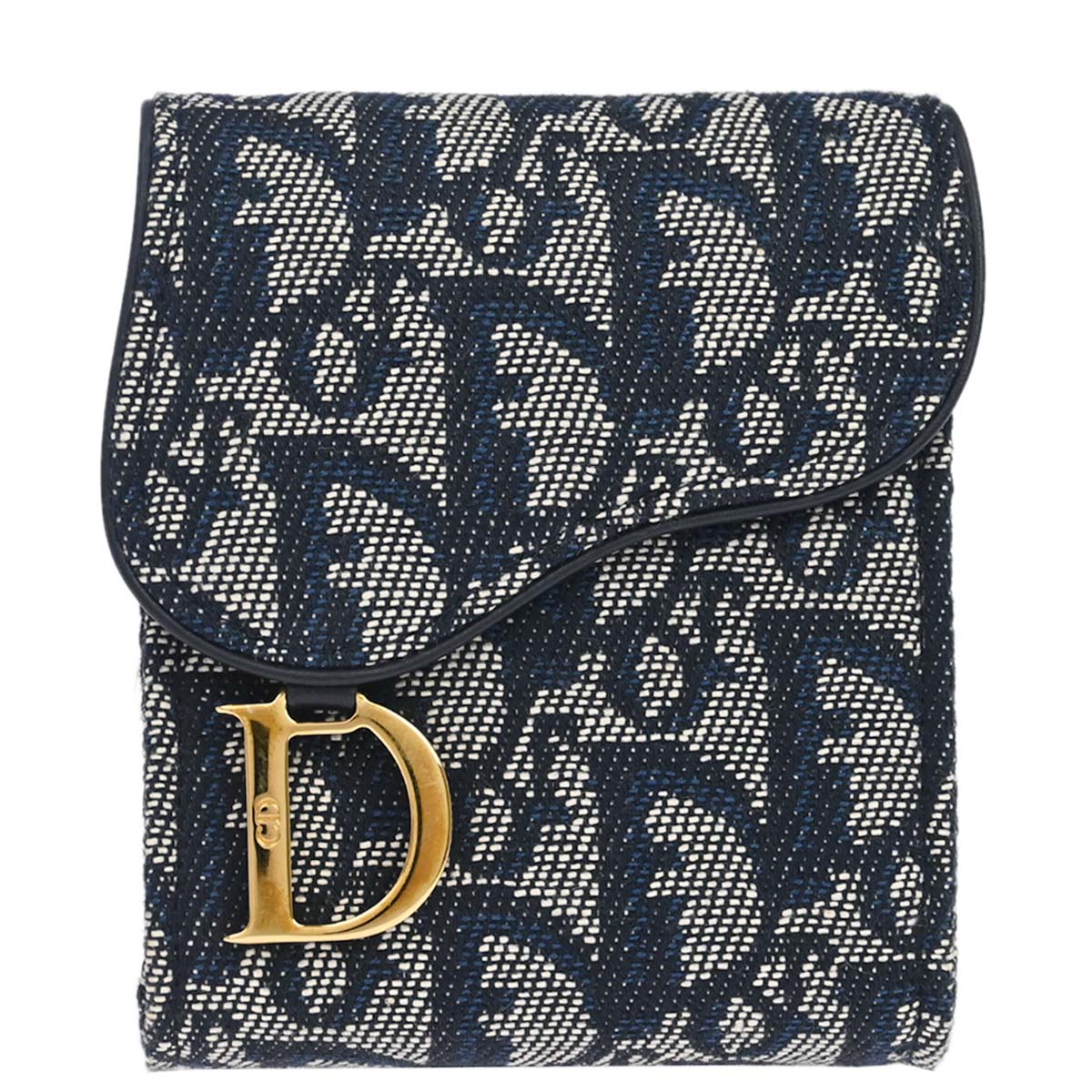 Christian Dior Navy Canvas Trotter Saddle Belt Pouch