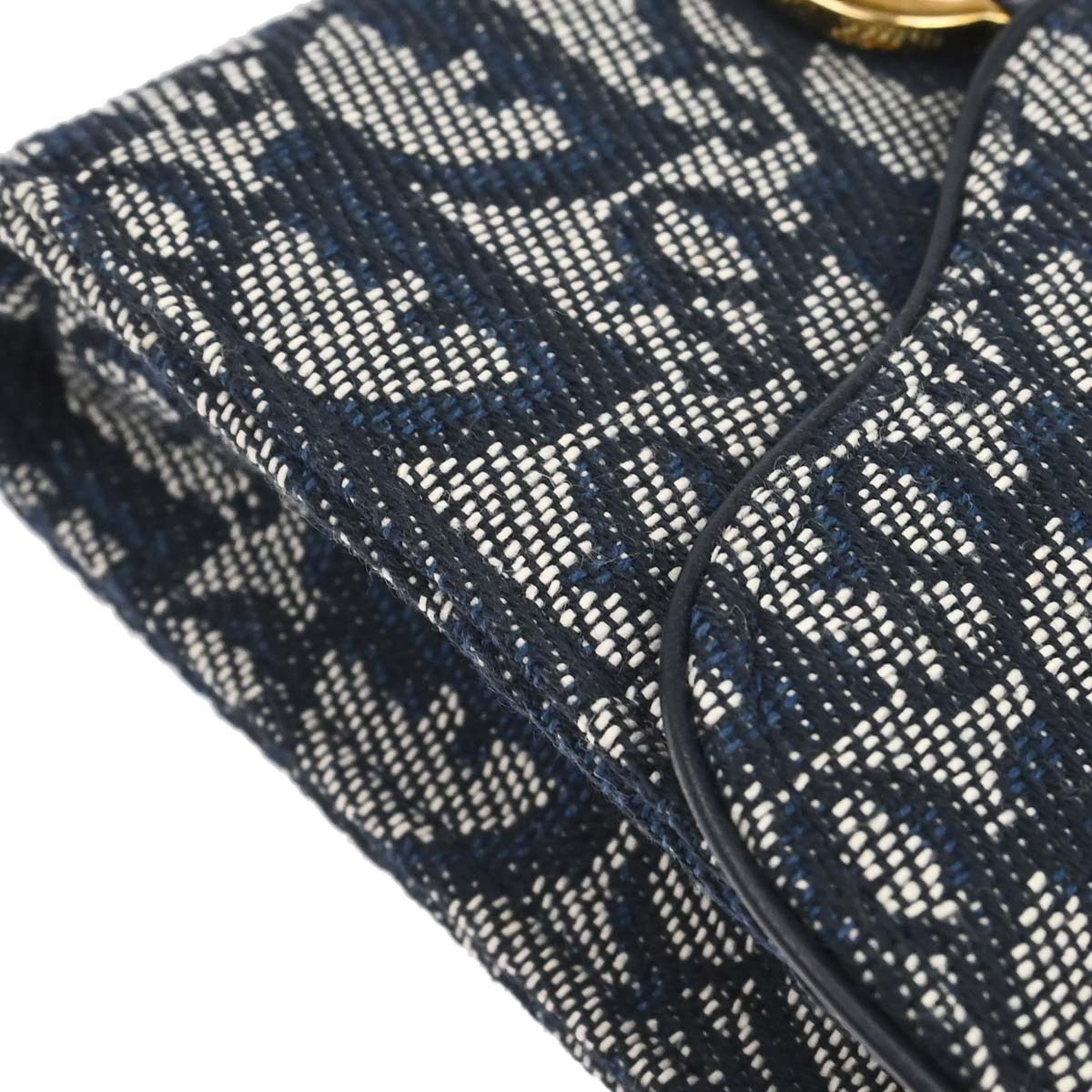 Christian Dior Navy Canvas Trotter Saddle Belt Pouch