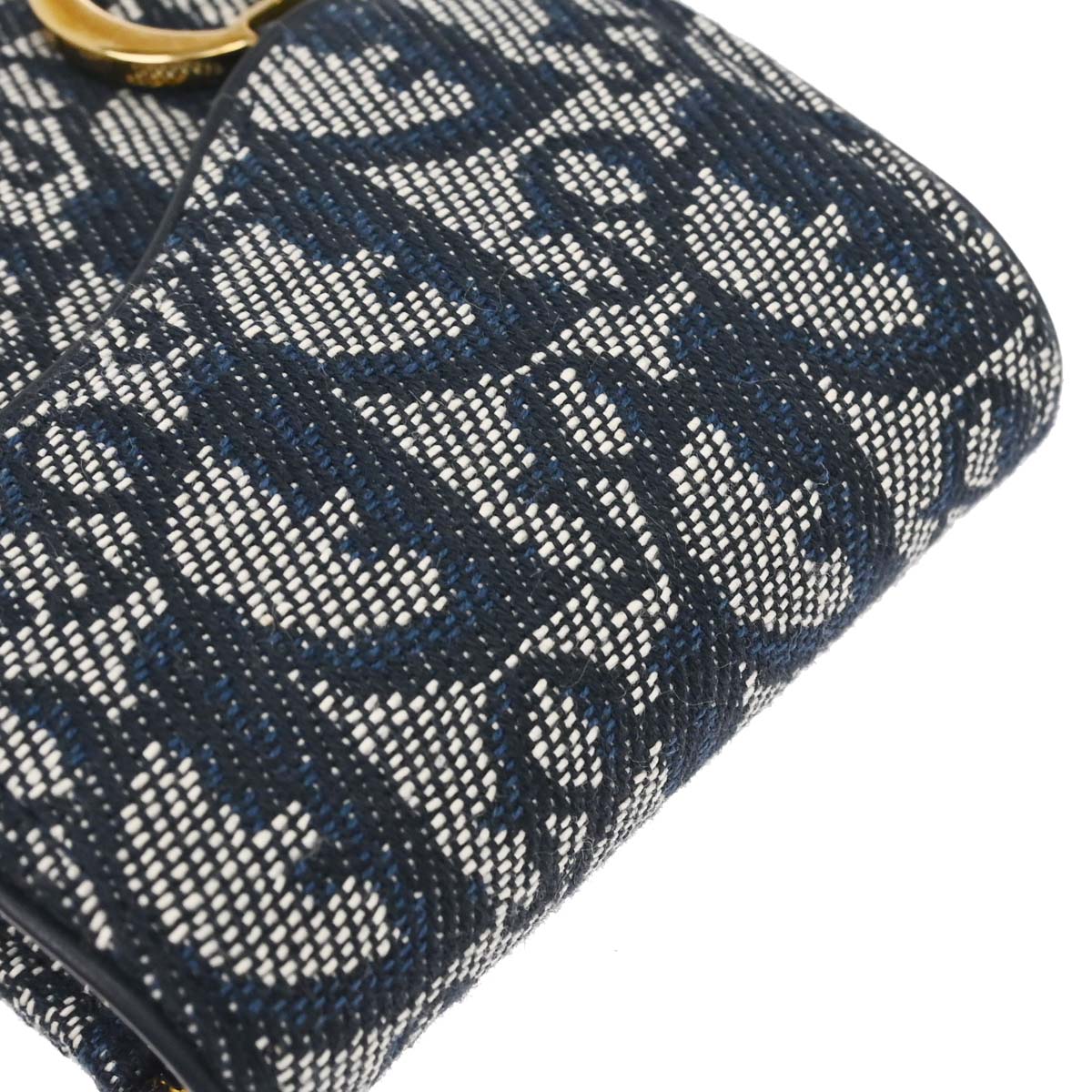 Christian Dior Navy Canvas Trotter Saddle Belt Pouch