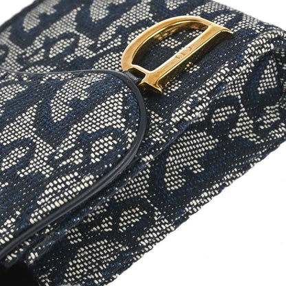 Christian Dior Navy Canvas Trotter Saddle Belt Pouch