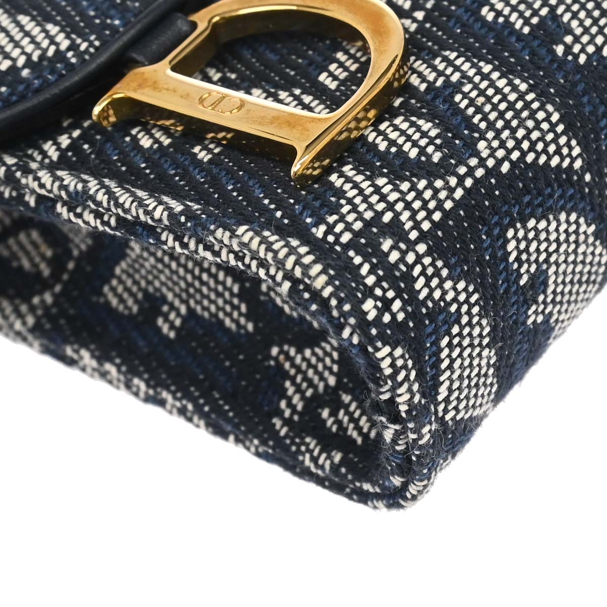 Christian Dior Navy Canvas Trotter Saddle Belt Pouch