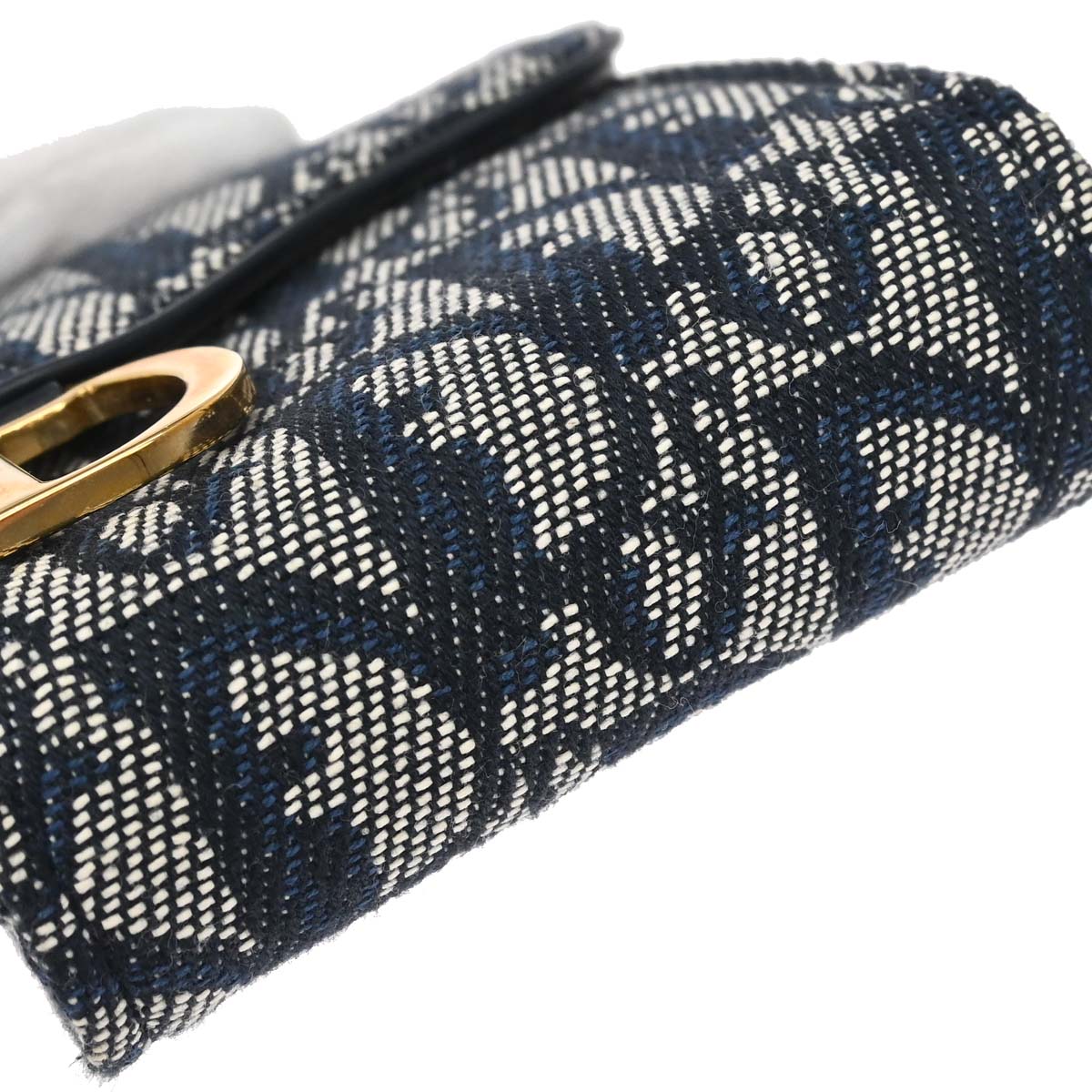 Christian Dior Navy Canvas Trotter Saddle Belt Pouch