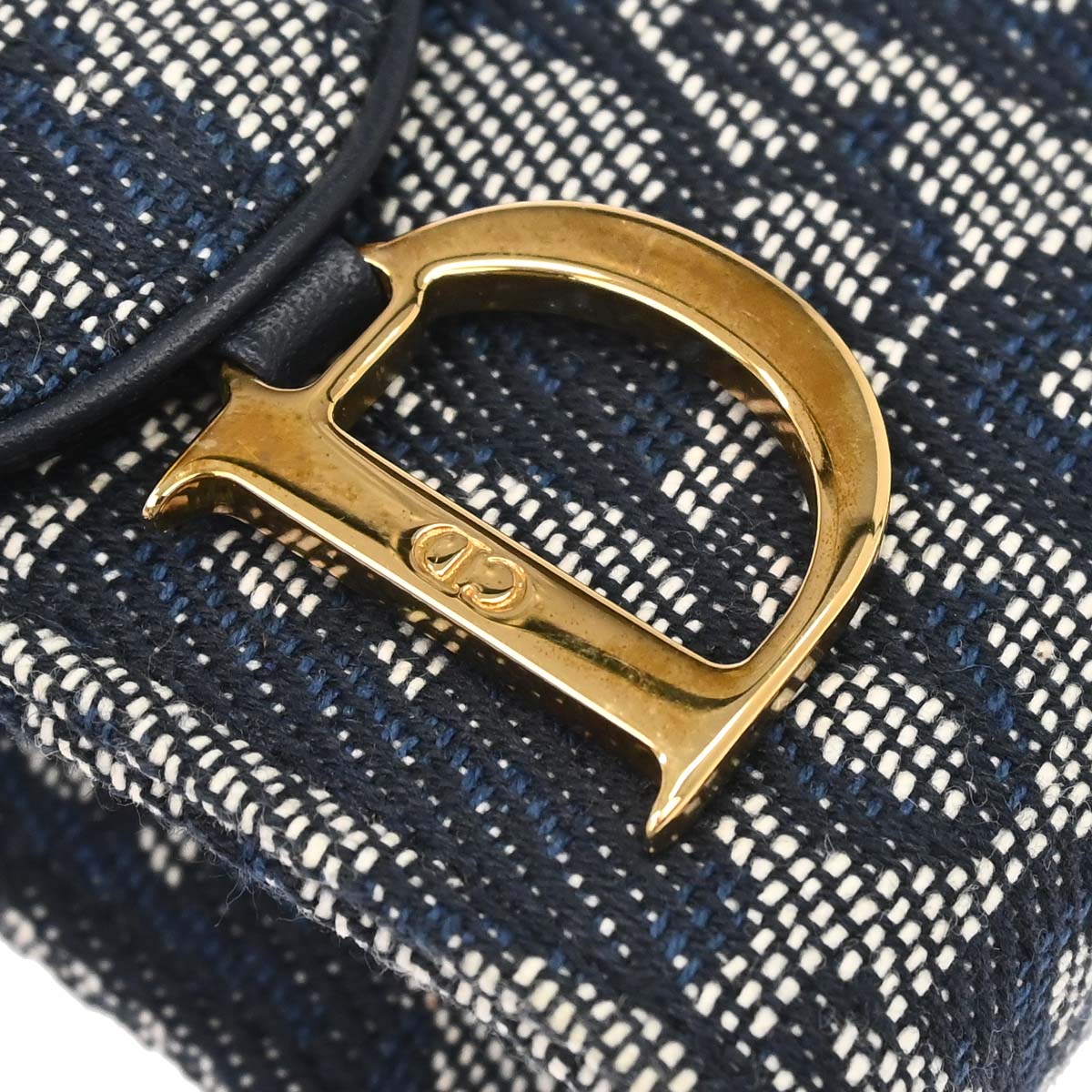 Christian Dior Navy Canvas Trotter Saddle Belt Pouch