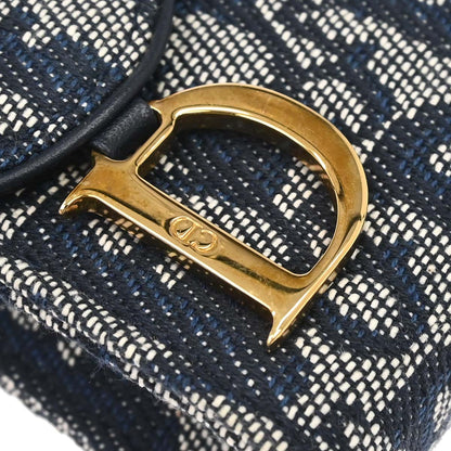 Christian Dior Navy Canvas Trotter Saddle Belt Pouch