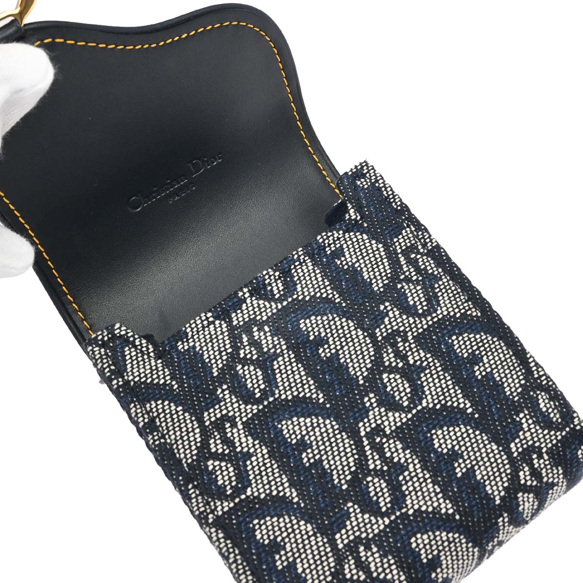 Christian Dior Navy Canvas Trotter Saddle Belt Pouch