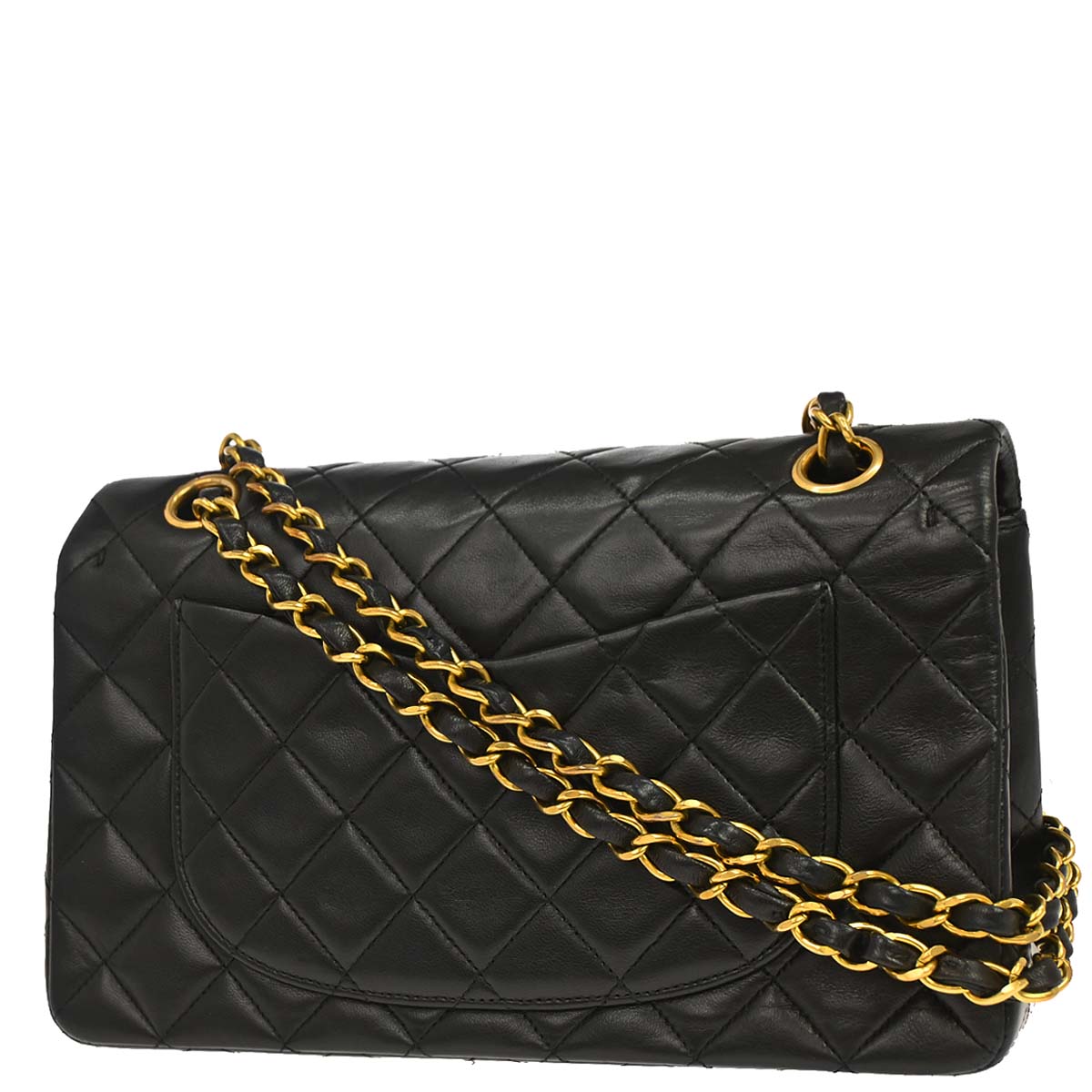 Chanel Black Lambskin Small Classic Double Flap Shoulder Bag