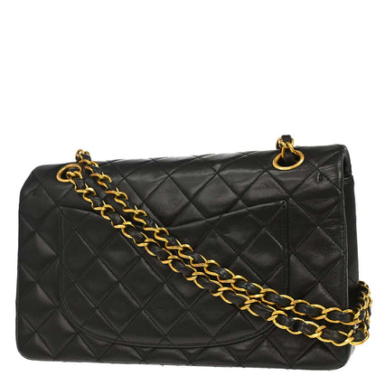 Chanel Black Lambskin Small Classic Double Flap Shoulder Bag