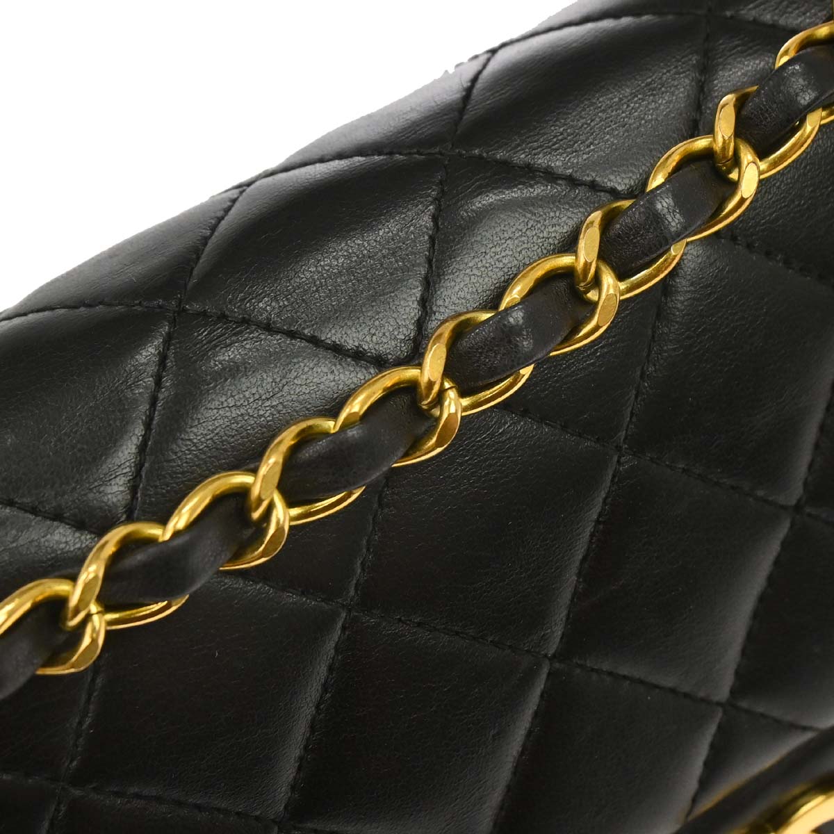 Chanel Black Lambskin Small Classic Double Flap Shoulder Bag
