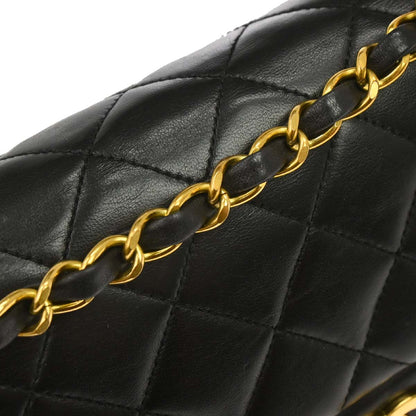 Chanel Black Lambskin Small Classic Double Flap Shoulder Bag