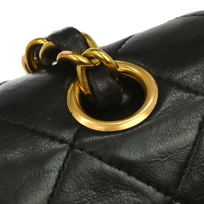 Chanel Black Lambskin Small Classic Double Flap Shoulder Bag