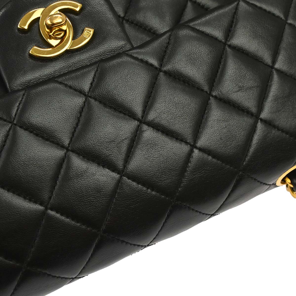 Chanel Black Lambskin Small Classic Double Flap Shoulder Bag