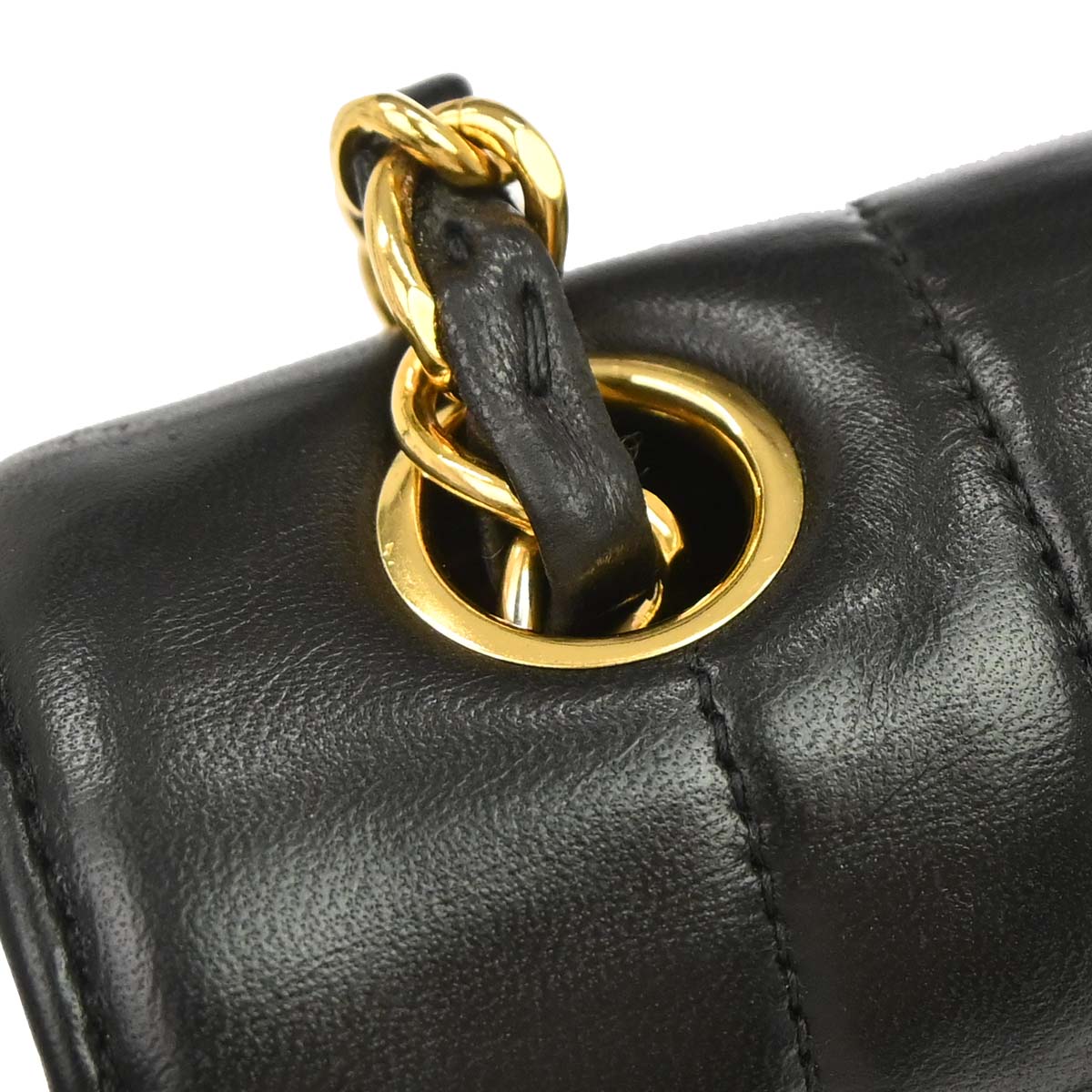 Chanel 1991-1994 Black Lambskin Mademoiselle Single Flap Shoulder Bag